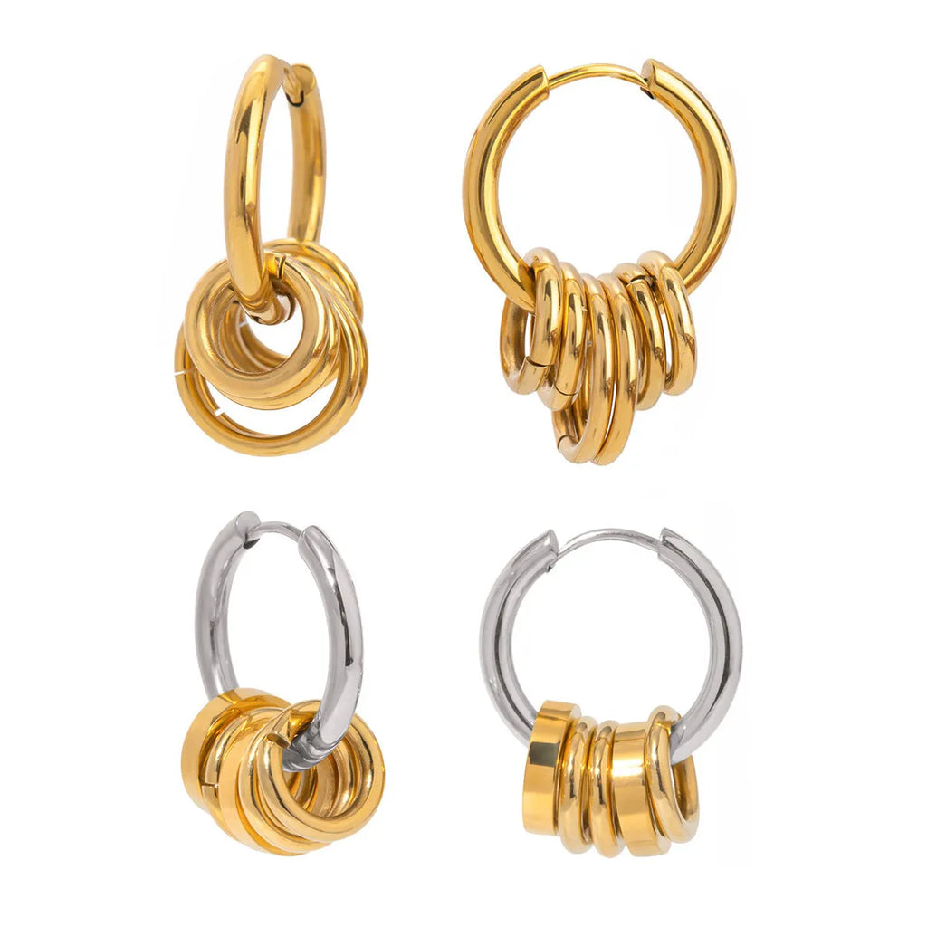 Stainless steel electroplated earrings in two colour options with ins style design