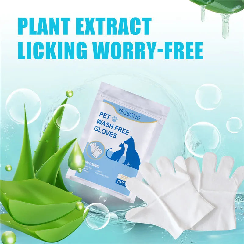 Pack of 6 pet disposable non-woven aluminium foil gloves for cat grooming, size 24.7x25cm
