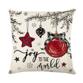 Printed Christmas cushion cover with Merry Christmas design, 45x45cm, on a sofa