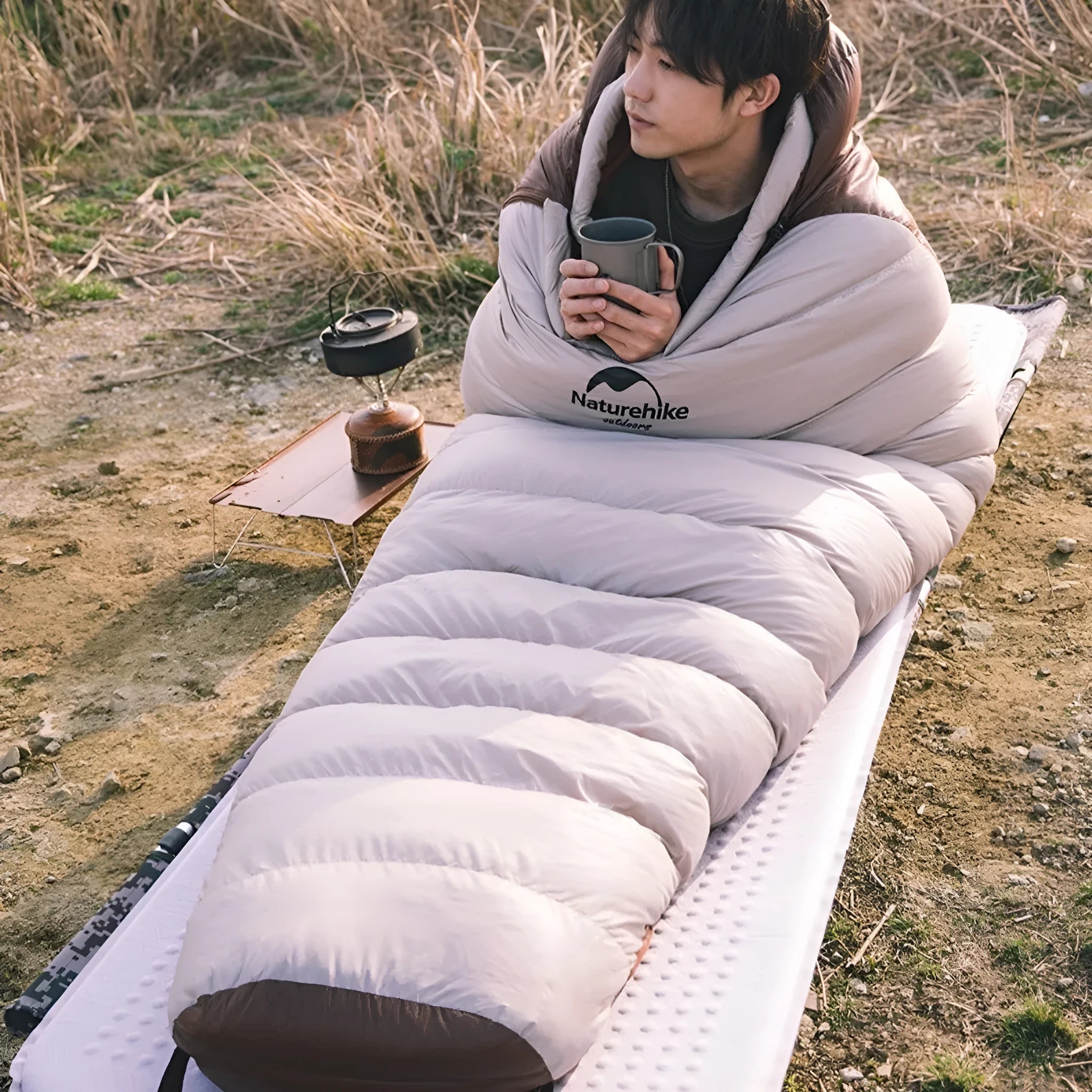 Goose down mummy sleeping bag for adults with storage bag