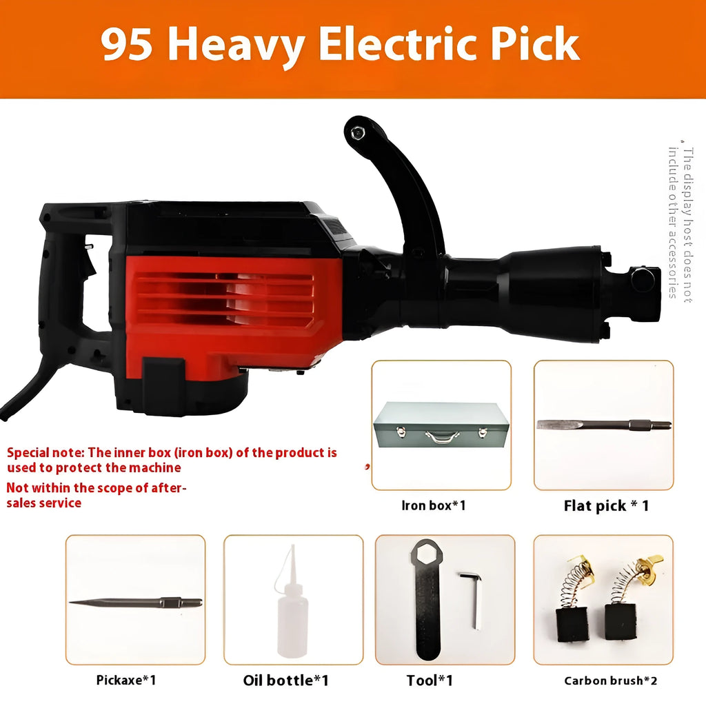 Concrete industrial grade 95 electric pick heavy duty with hexagonal chuck and power cable