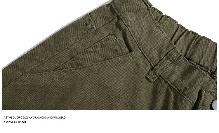 Women's workwear rivet cropped pants in wide-leg casual design showing apricot colour option with mid waist elasticated fit