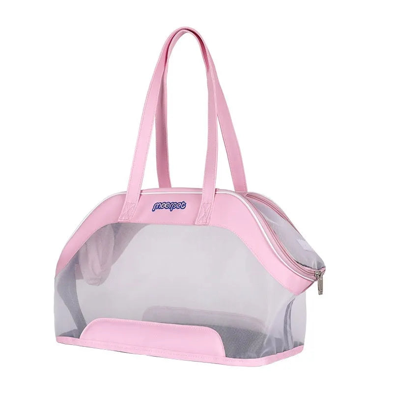 MOORPET leather cat carry bag with 25 litre capacity in beige colour