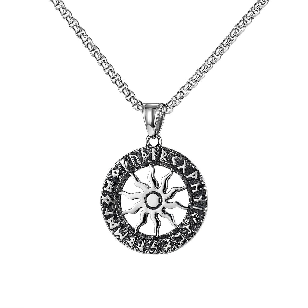 Silver stainless steel men's skull necklace with alloy pendant in six design variations