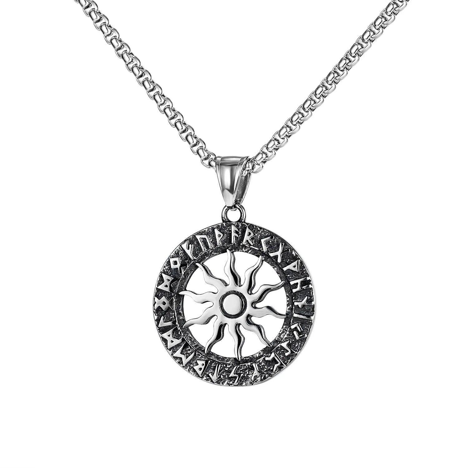 Silver stainless steel men's skull necklace with alloy pendant in six design variations