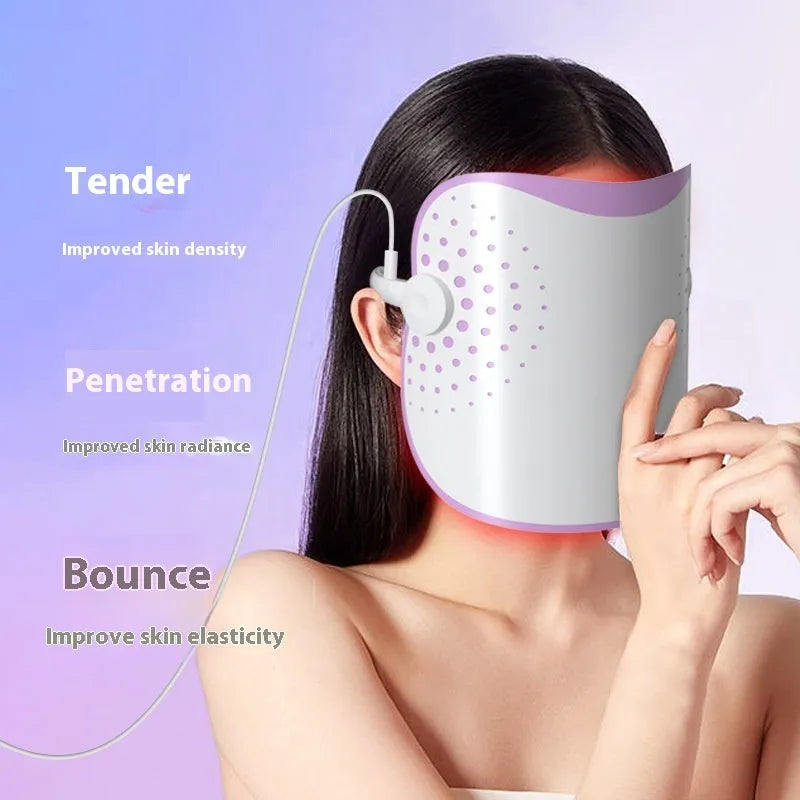 White and purple photon beauty mask IPL device with colour light therapy function