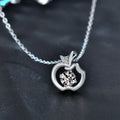 Pure silver collarbone moissanite pendant Style1 on display, featuring a claw-set gemstone and 925 sterling silver chain
