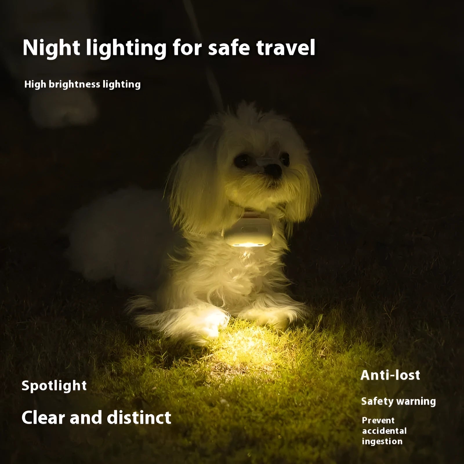 Pet Luminous Collar LED light ring for dog collars in Fresh Pink, Delicate Gray, Cure Green, and Caramel Mocha colours.