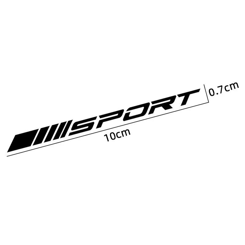 PET sports hollow design car rim stickers in black, red and white colours