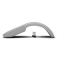 Folding wireless Bluetooth mouse shown in both extended and collapsed positions with touch surface visible