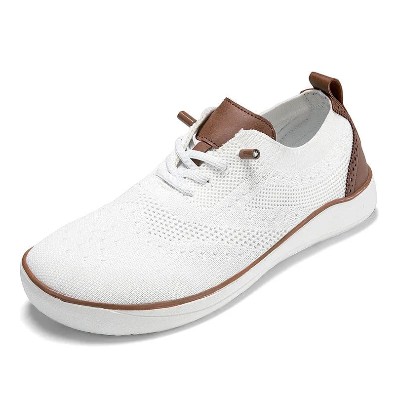Widened fattened big wide last mesh walking shoes for larger feet in black fabric upper with flat EVA sole
