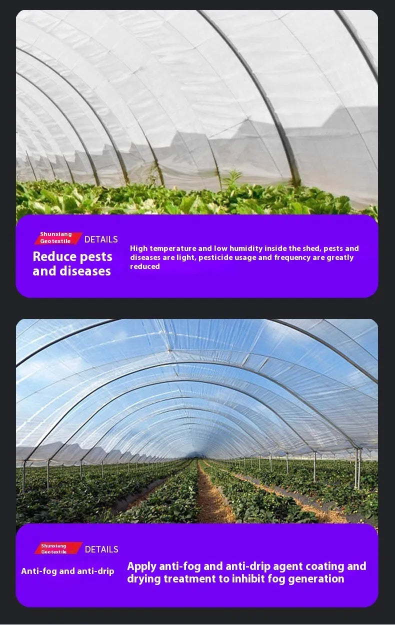 Plastic film new material insulation cold-proof vegetables shed body in 8 Silk or 15 Silk 4x8m size
