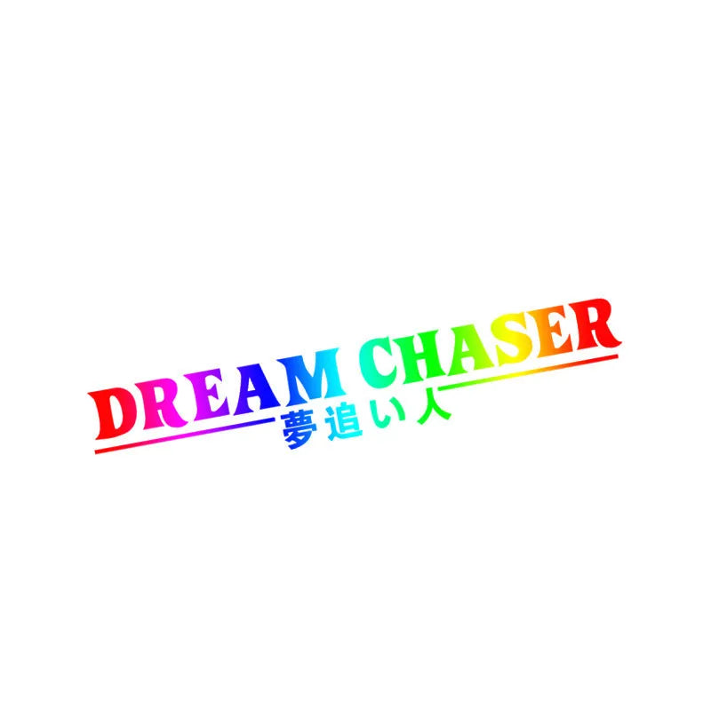 Dream Chaser design car rear window sticker in seven colour options on PET material