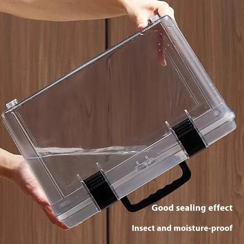 Transparent plastic lockable storage box for fish maw cordyceps medicine in 11L size