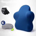 Memory foam lumbar cushion for office chair in Bamboo Charcoal Star Blue colour with tassel weave edge
