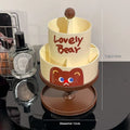 Rotatable beige cosmetic brush storage barrel with 18 litre capacity on its rack