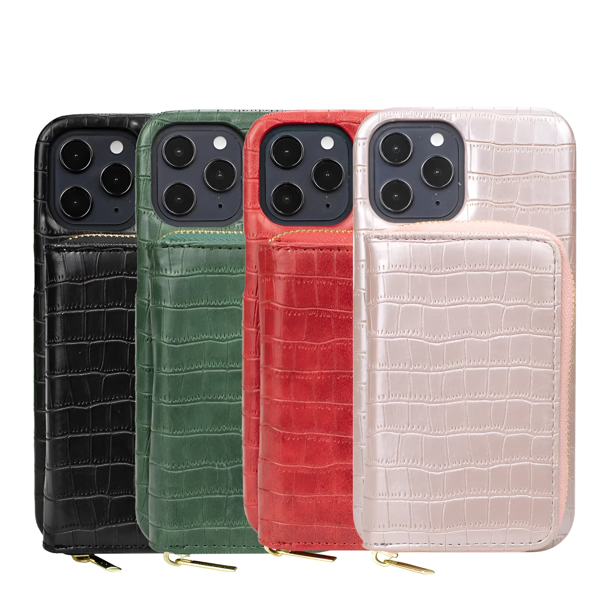 Two-in-one magnetic PU leather phone case in pink for iPhone 14, with wallet flap open showing card slots