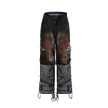 Men's retro jeans with detachable trouser legs in wide-leg denim with mid-high waist