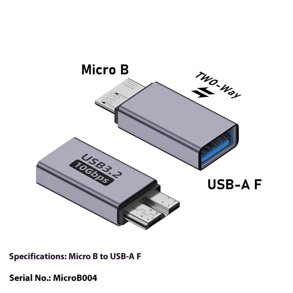 Micro B USB adapter converter showing Type-C and USB to Micro B connection options for data and charging
