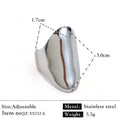 Geometric open ring with striped gold plated design on stainless steel, spray finish, unisex style, colour JZ-YS332-S