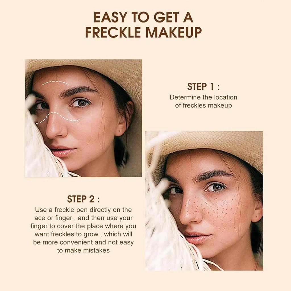 Dark brown freckle pen with precision tip for waterproof natural-looking face and body freckles