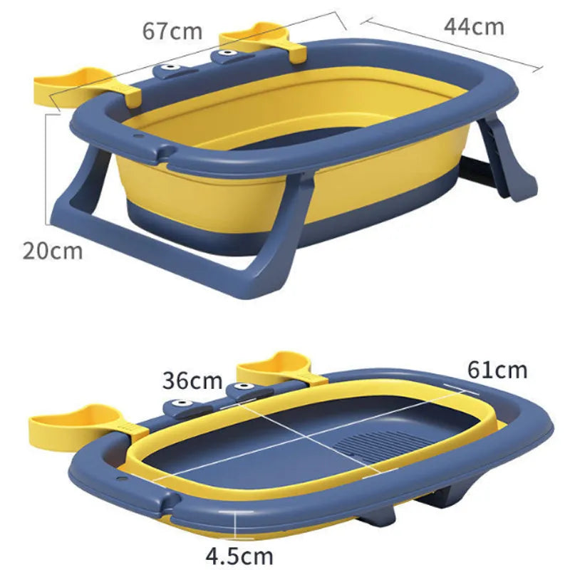 Foldable blue portable pet bath tub with removable centrepiece for small dogs and cats.