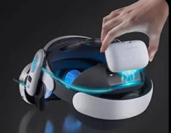 Multi-angle adjustable VR glasses headband with ABS sponge padding and included battery