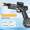 Fire Rat electric water pistol in black, blue, or red with USB charging cable