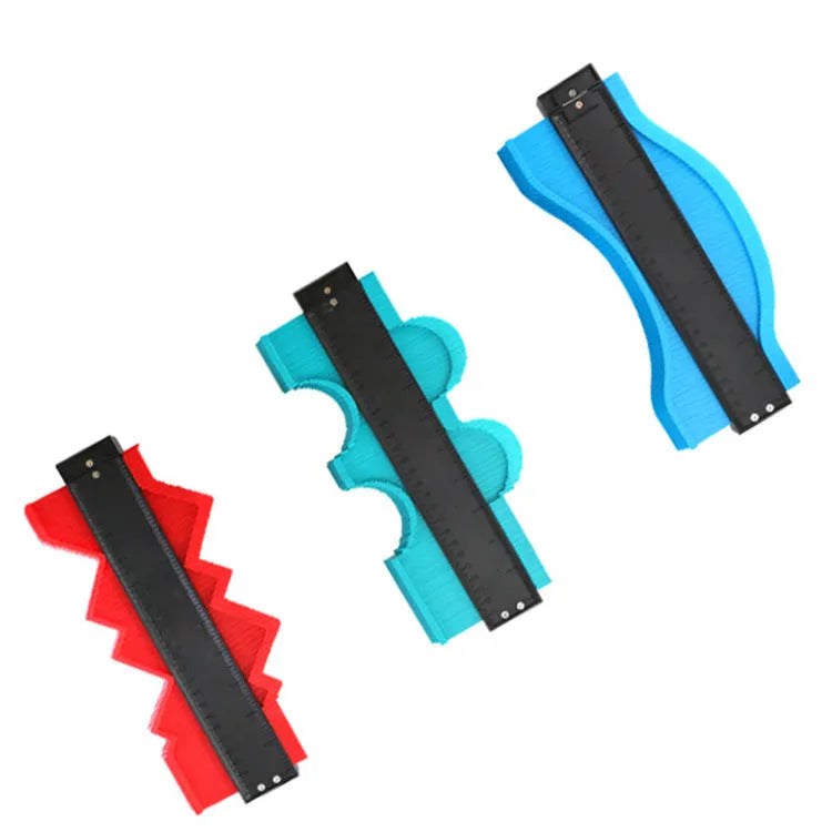 ABS contour gauge in 25cm size for carpentry profile duplication, shown in blue