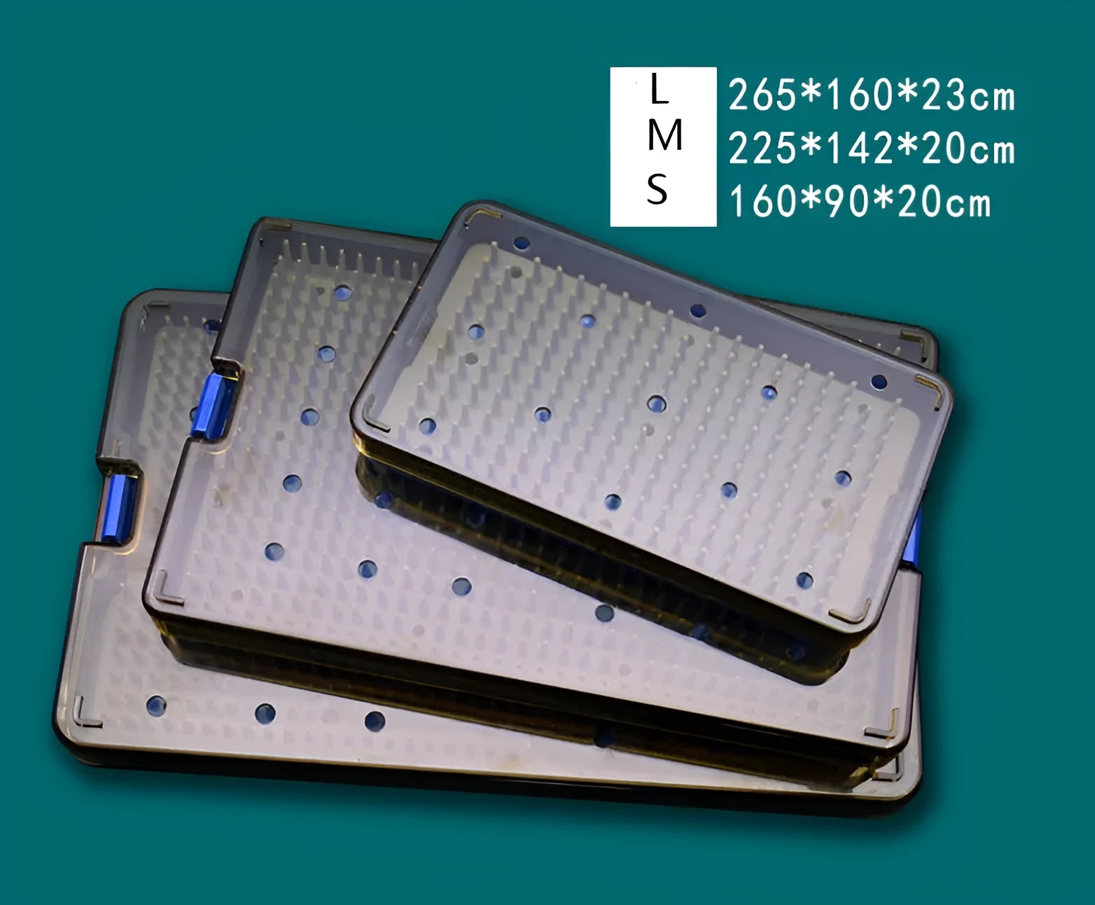 Silicone disinfection box for ultrasonic cleaners in three different sizes