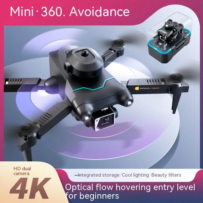 Black four-axis obstacle avoidance drone with 4K camera for youth training measuring under 30cm
