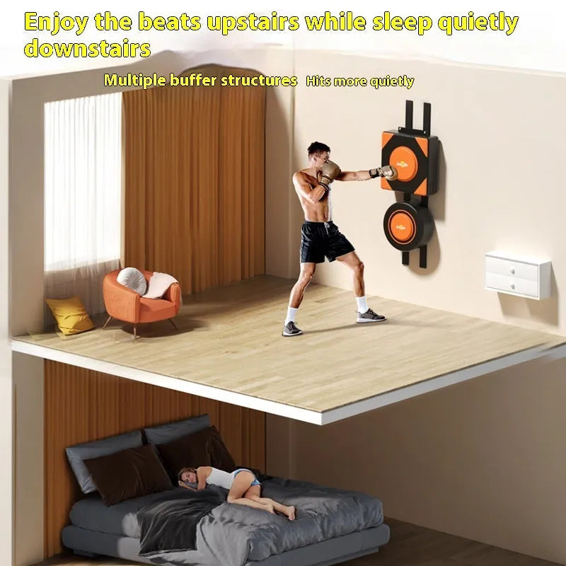 Hanging boxing sandbag wall target set with PU construction in round and square designs