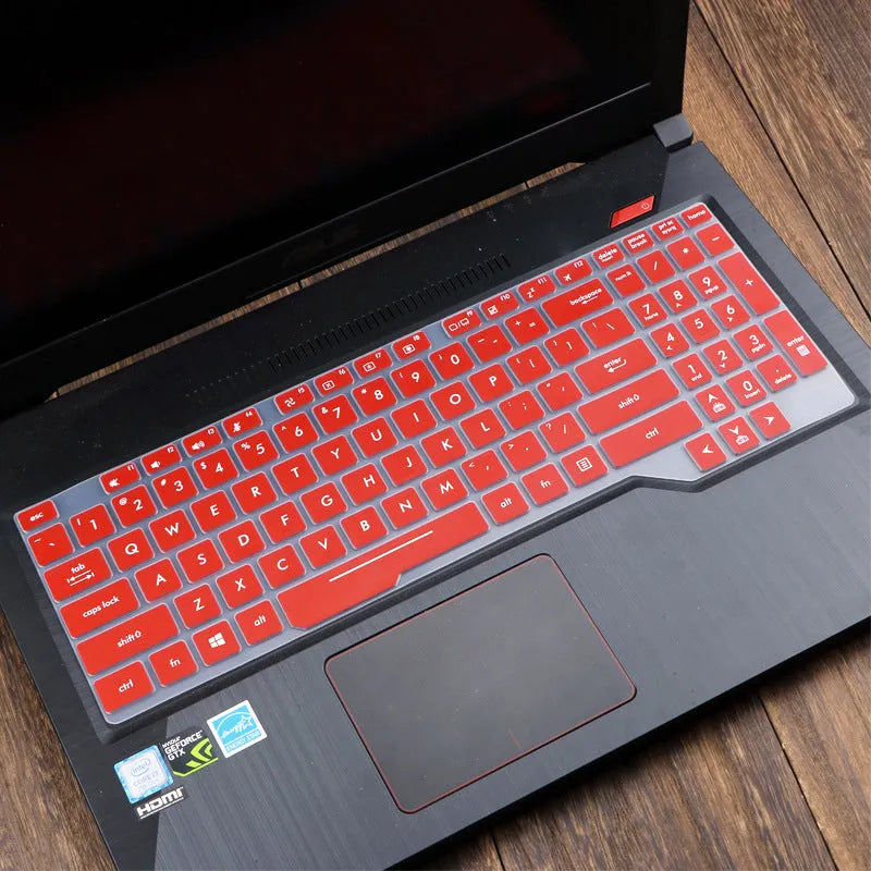 ASUS Flight laptop keyboard protective film cover in various colour options including blue, mint, and gradient patterns.
