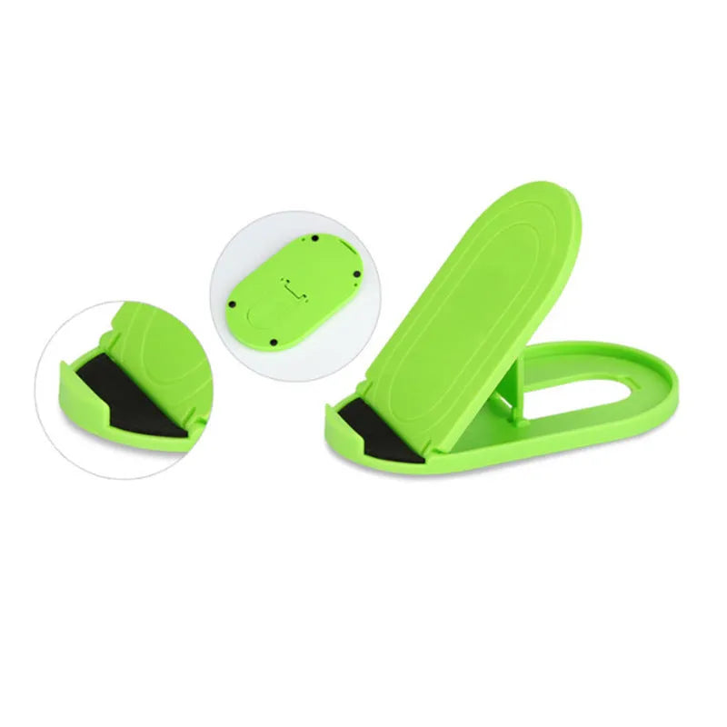 Plastic lazy bracket mobile phone stand in one of six colour options: black, blue, grey, pink, white, or yellow.