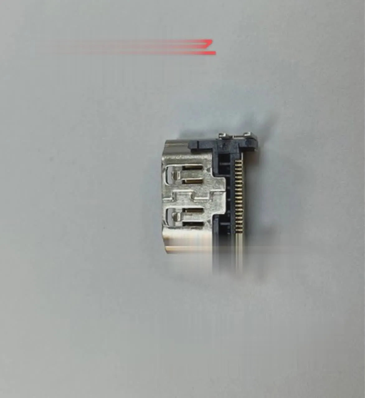 Silver HDMI interface host socket connector for gaming console and computer repair