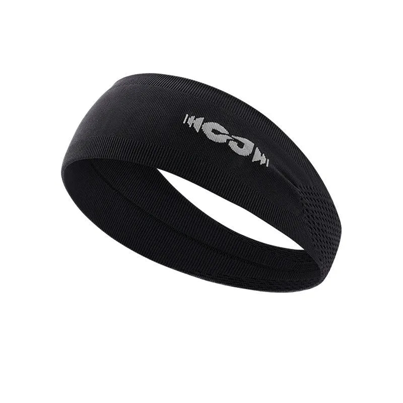 Seamless knitted exercise hair band in classic black, carbon grey, and purplish blue colours