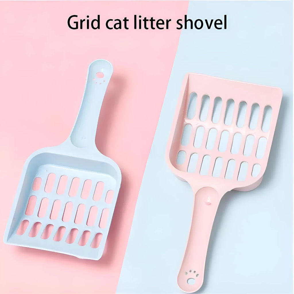 Blue plastic cat litter scoop measuring 20cm length for pet waste removal