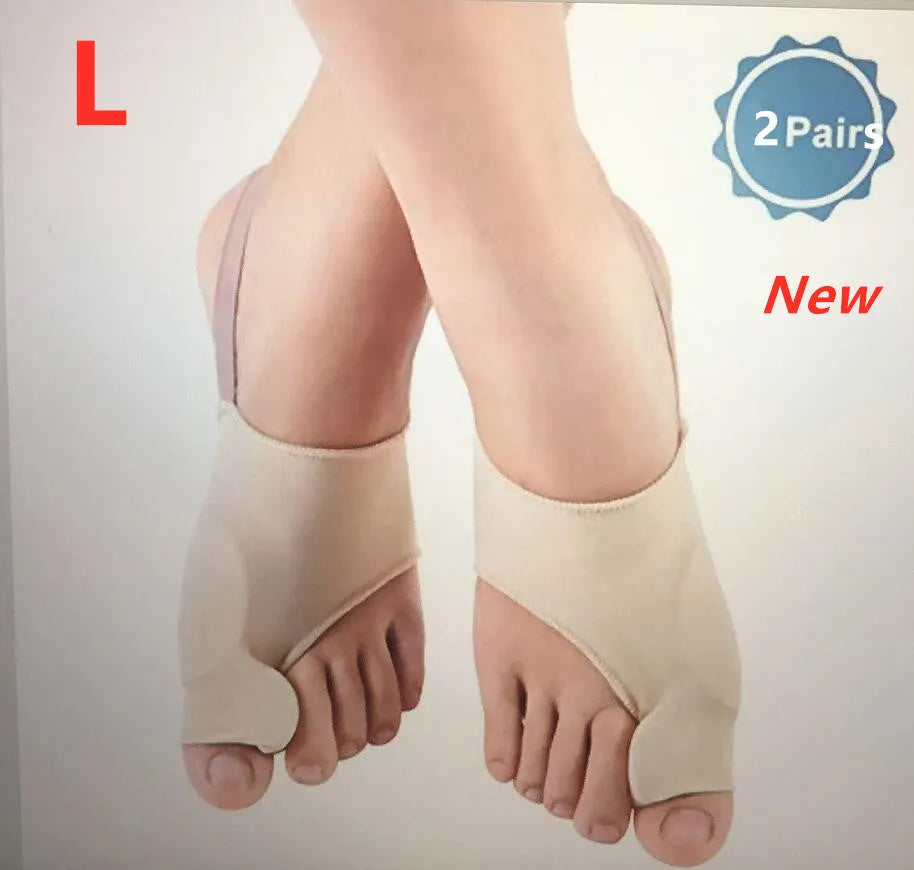 Corrective bunion relief socks with silicone gel pad and toe separator in sizes S, M, L