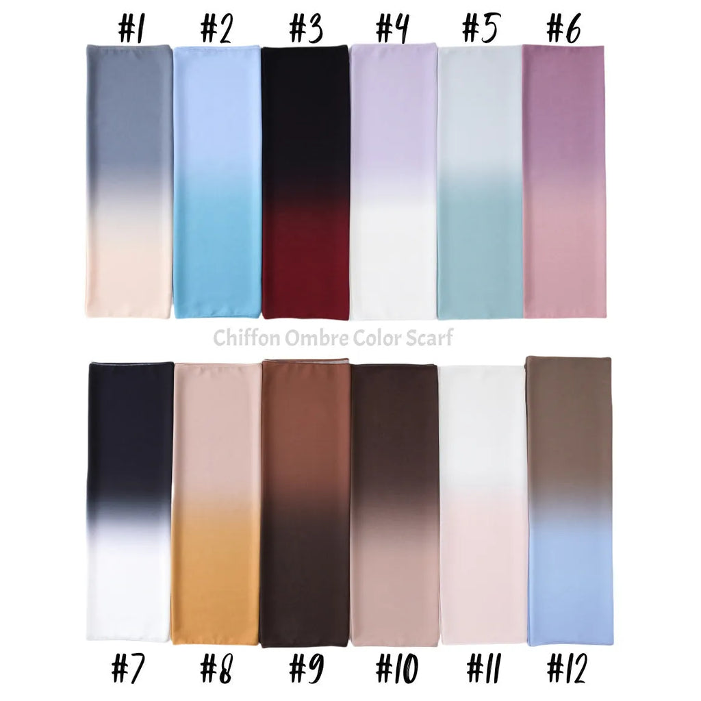 Long floral print chiffon scarf for women draped to show 175cm length and lightweight fabric