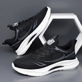 Men's low-top casual shoes in grey-green with a woven mesh upper and a rubber platform sole.