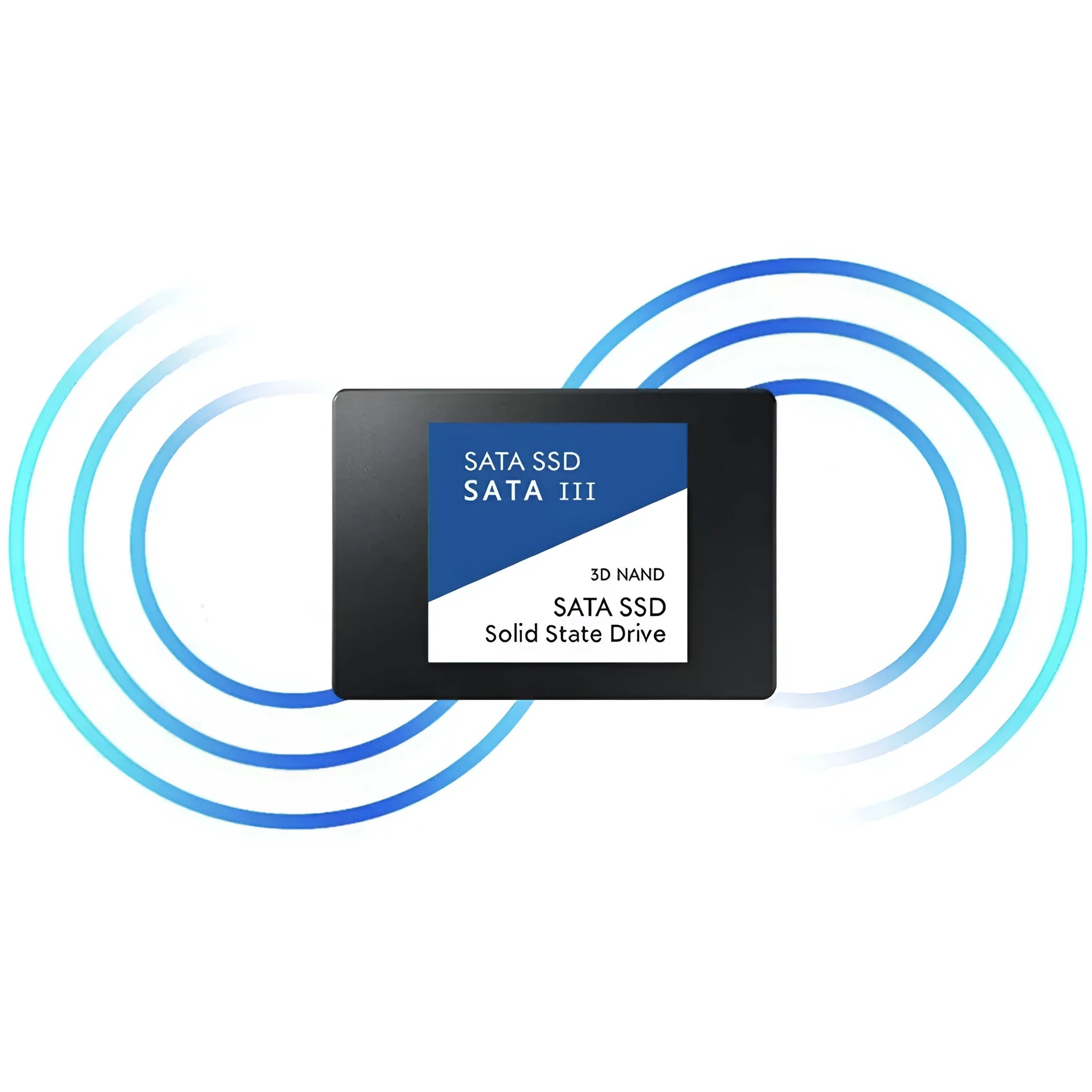 Blue notebook computer solid state drive with 520MB/s read speed in 1TB capacity