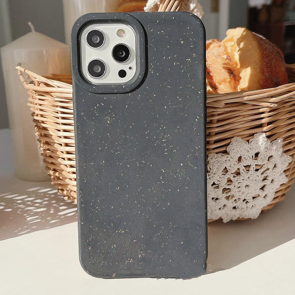 Degradable wheat straw fibre phone case for iPhone in rear cover style