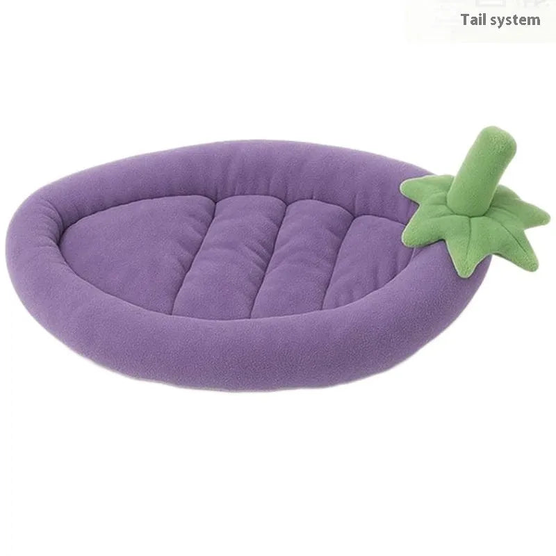 Washable cloth dog mat with removable cover in brown, grey, orange, or purple colours