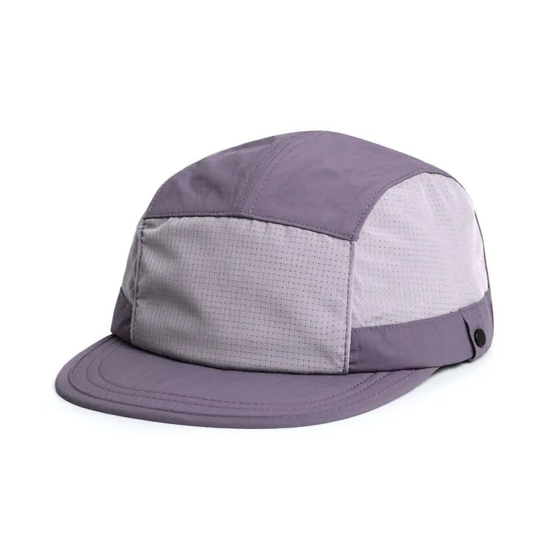 A dome crown sun hat in size M, made from breathable polyester fabric, shown in army green colour.