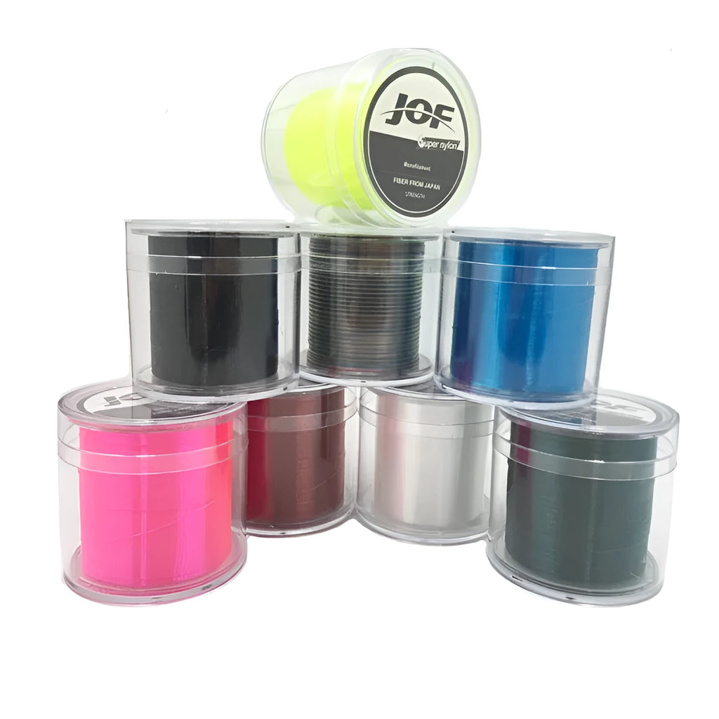 JOF 8 strand braided PE fishing line 500m spool in green with line specifications on label