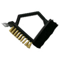 Triangular barbecue cleaning brush with stainless steel bristles and PP plastic handle