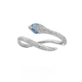 Platinum colour adjustable snake ring for women with electroplated silver construction