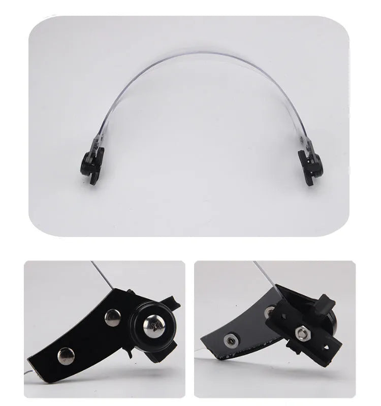 Transparent polycarbonate helmet mask with windproof lens and guide rail system for sports face protection