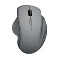 Grey and black wireless self-charging mouse for laptops with USB cable