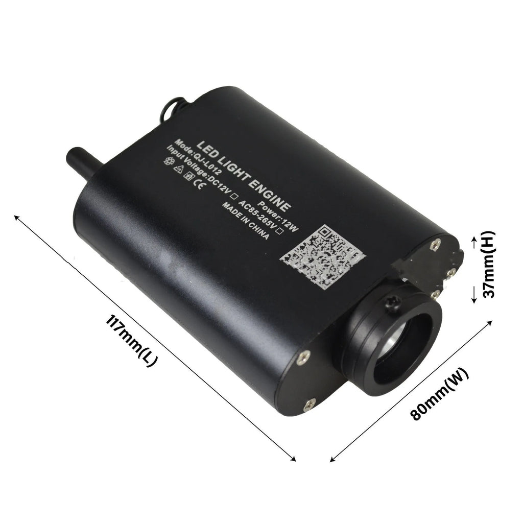 12W RGBW fiber optic light source with remote control and 20mm coupling head for car star dome